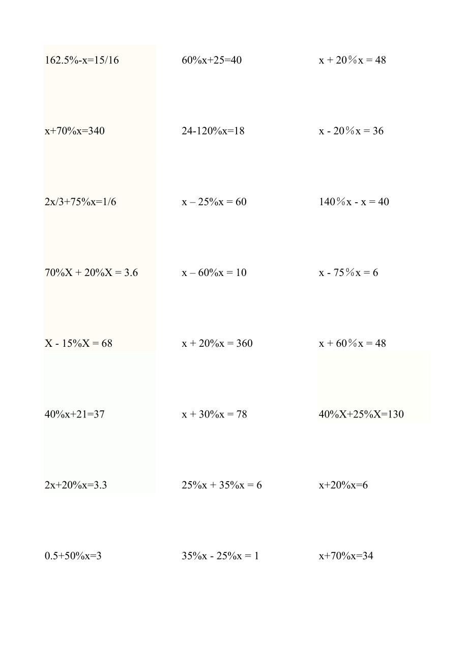 六年级解方程列式计算题100+道题_第1页