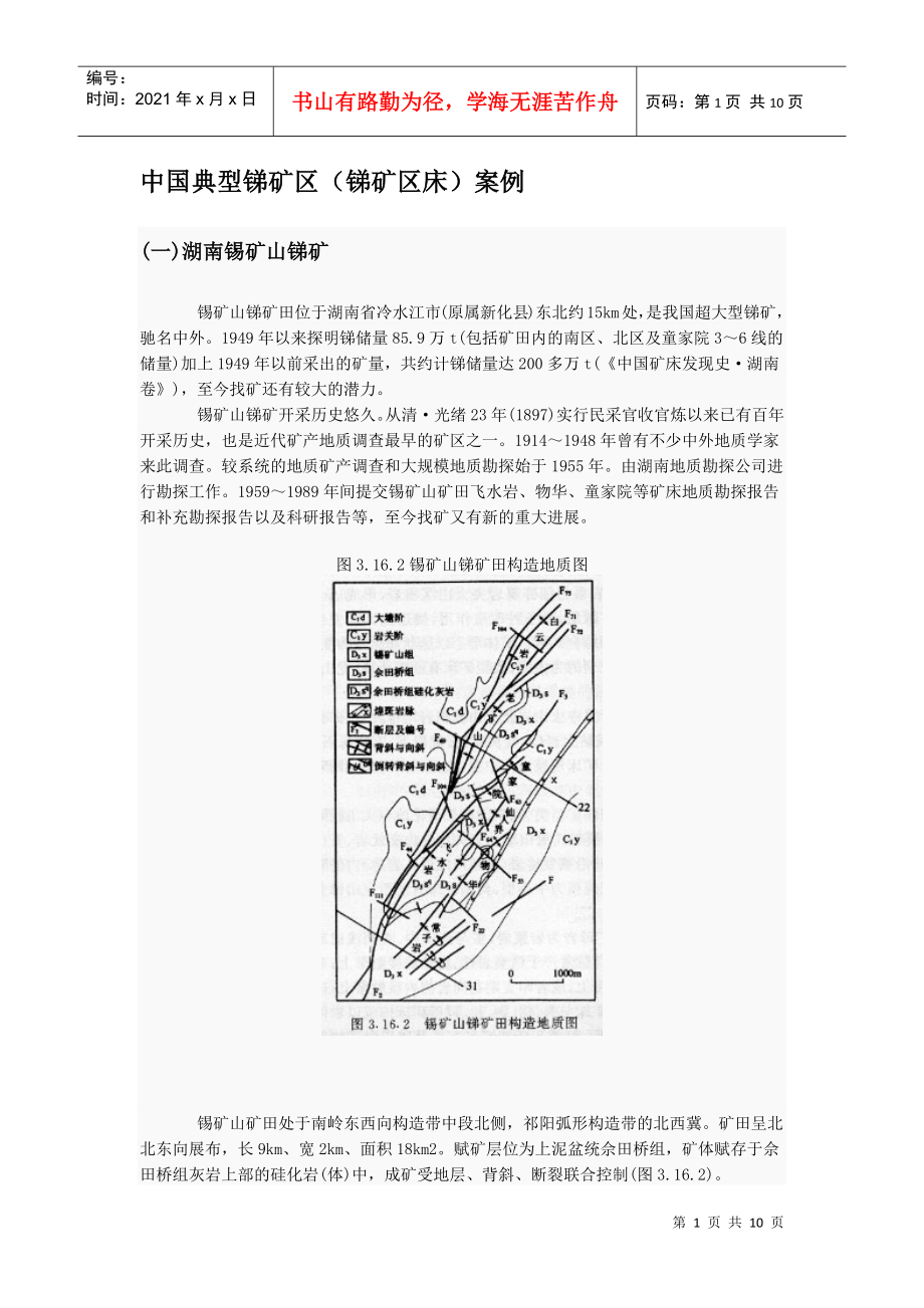 中国典型锑矿区_第1页