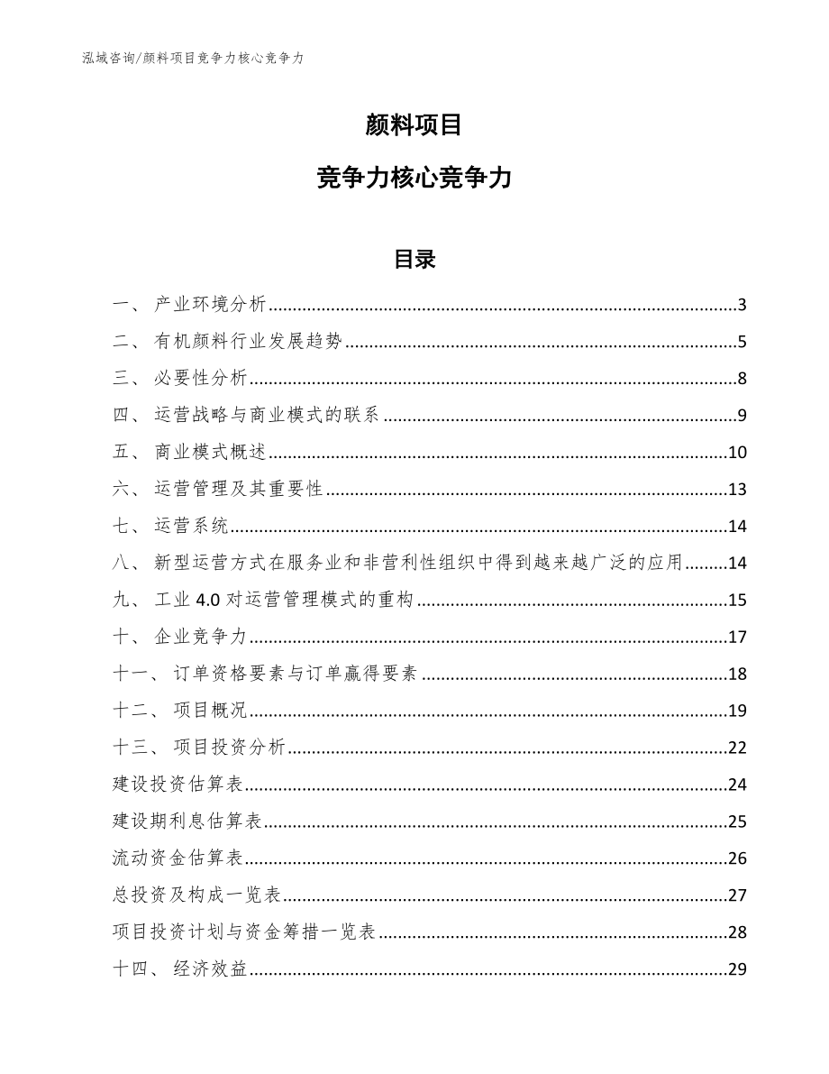 颜料项目竞争力核心竞争力_第1页