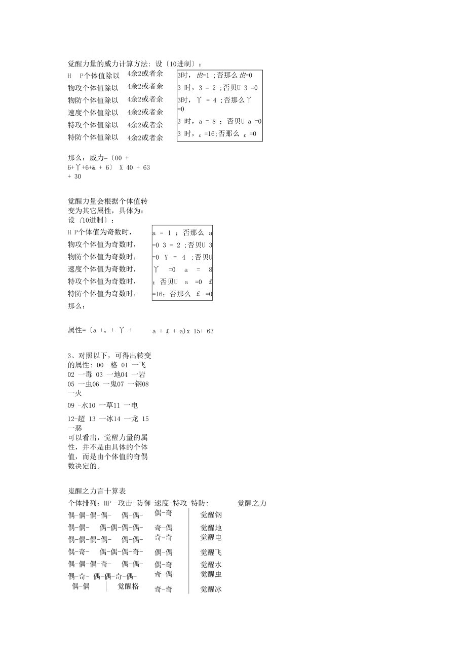 觉醒力量属性与伤害计算_第1页