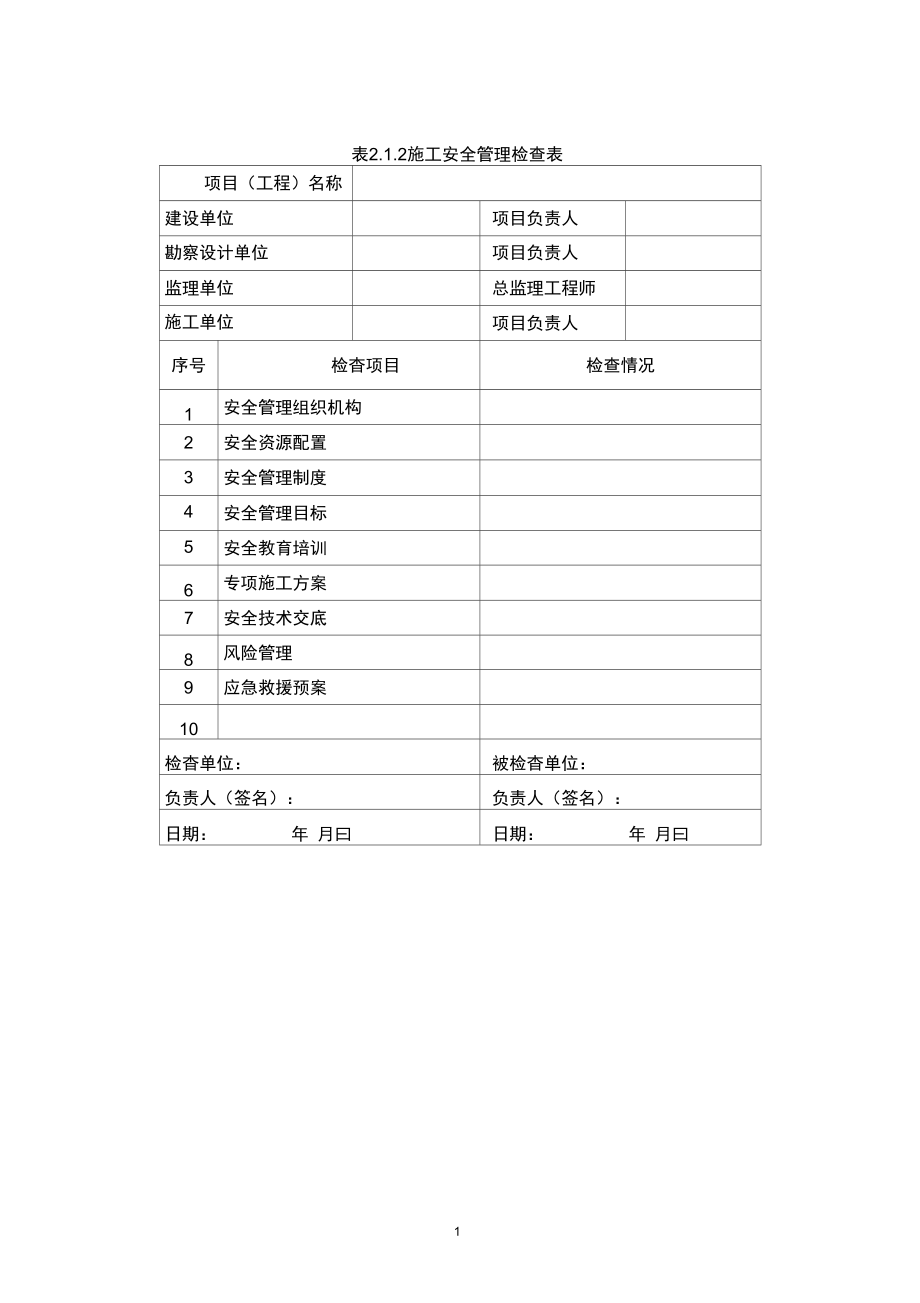 TB10303表格铁路桥涵工程施工安全技术规程解析_第1页