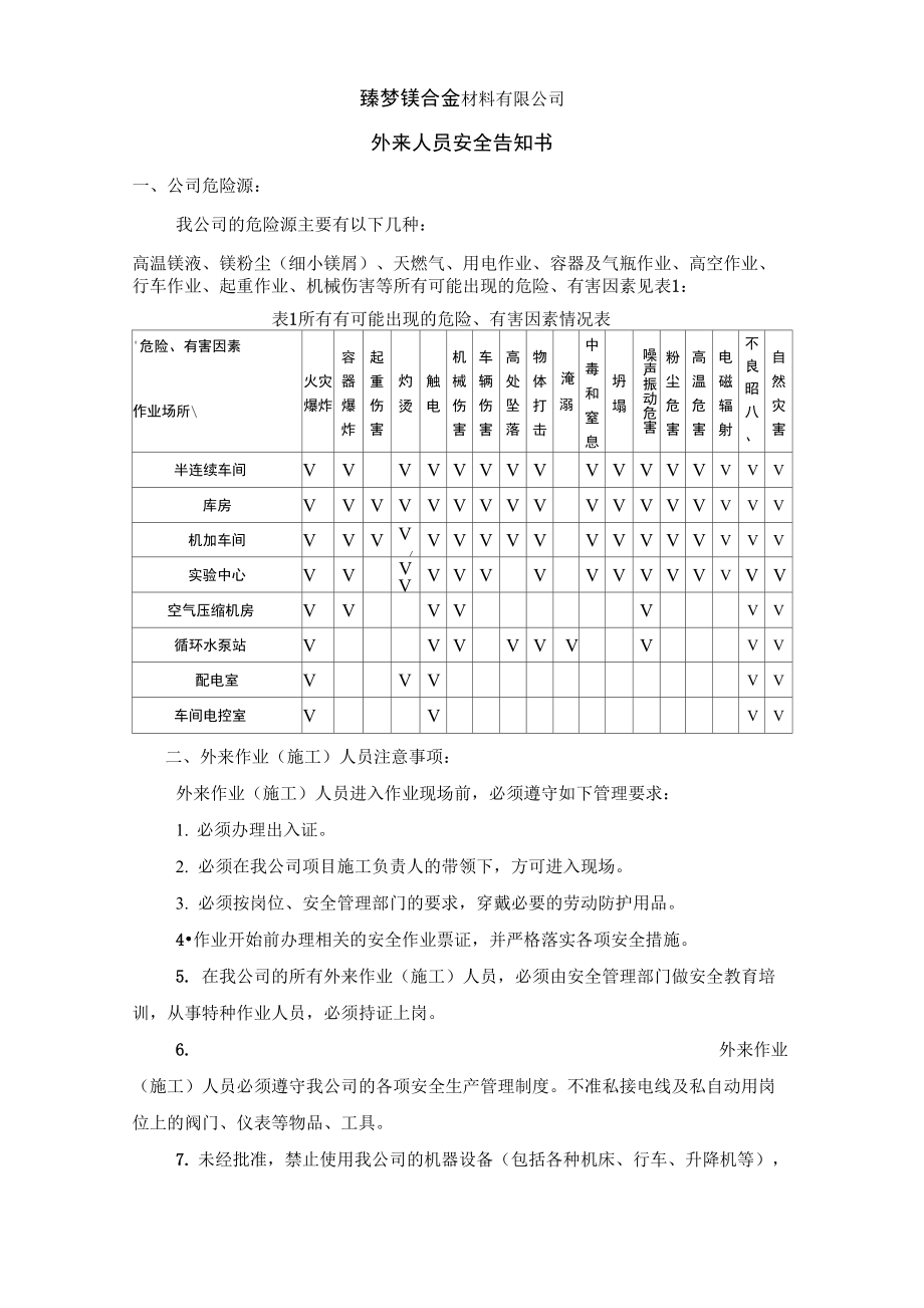 外来人员安全告知书_第1页