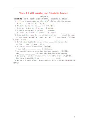 九年級(jí)英語下冊(cè) Unit 6 Entertainment and Friendship Topic 3 I will remember our friendship forever Section B練習(xí)題 （新版）仁愛版