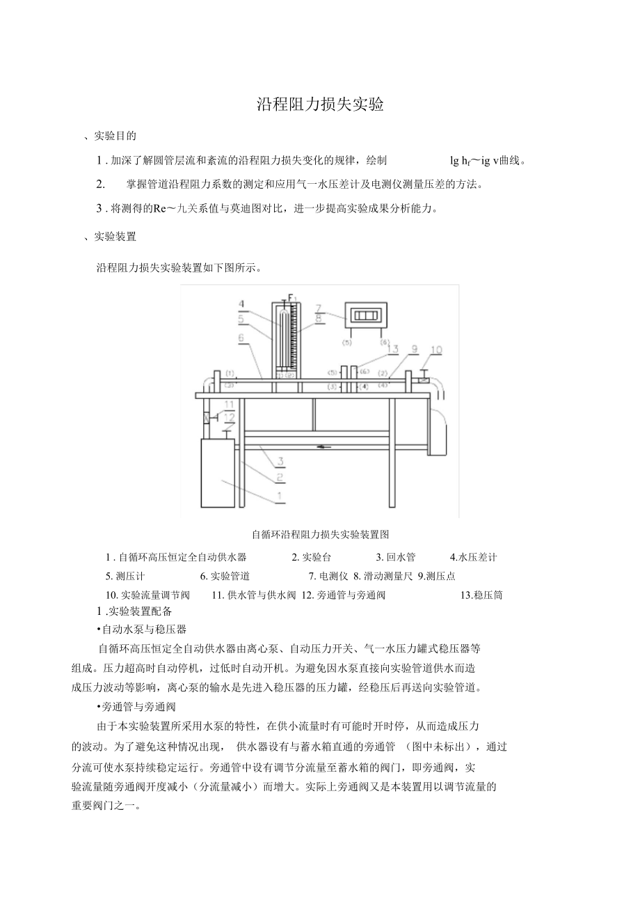 沿程阻力损失试验_第1页