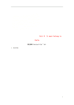 九年級英語全冊 Unit 8 It must belong to Carla（第5課時）Section B（2a-2e）教案 （新版）人教新目標版