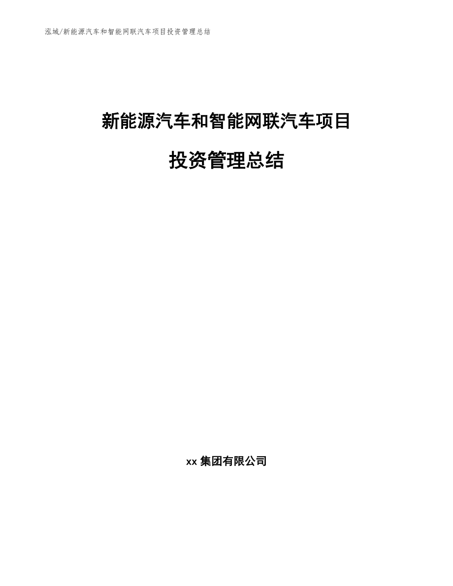 新能源汽车和智能网联汽车项目投资管理总结_范文_第1页