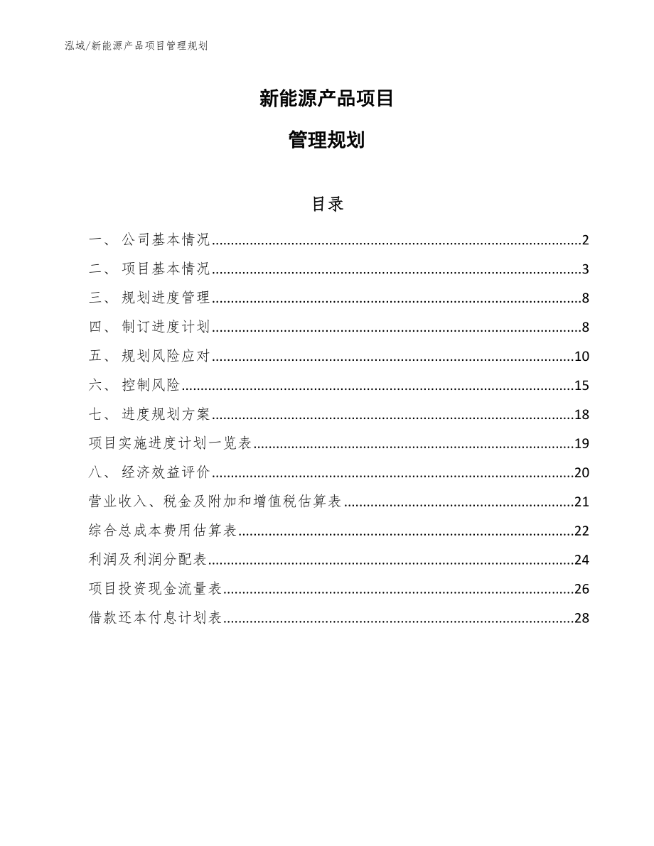 新能源产品项目管理规划【参考】_第1页