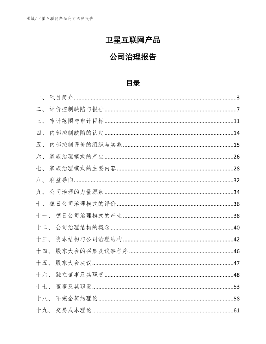 卫星互联网产品公司治理报告_参考_第1页