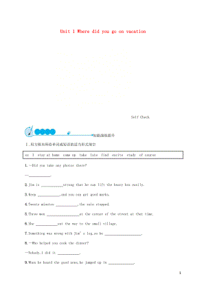 八年級(jí)英語上冊(cè) Unit 1 Where did you go on vacation Self Check課時(shí)檢測(cè) （新版）人教新目標(biāo)版
