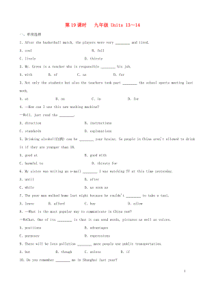 山東省日照市2019年中考英語總復(fù)習(xí) 第19課時(shí) 九全 Units 13-14練習(xí)