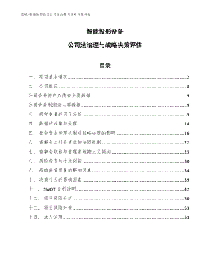 智能投影设备公司法治理与战略决策评估