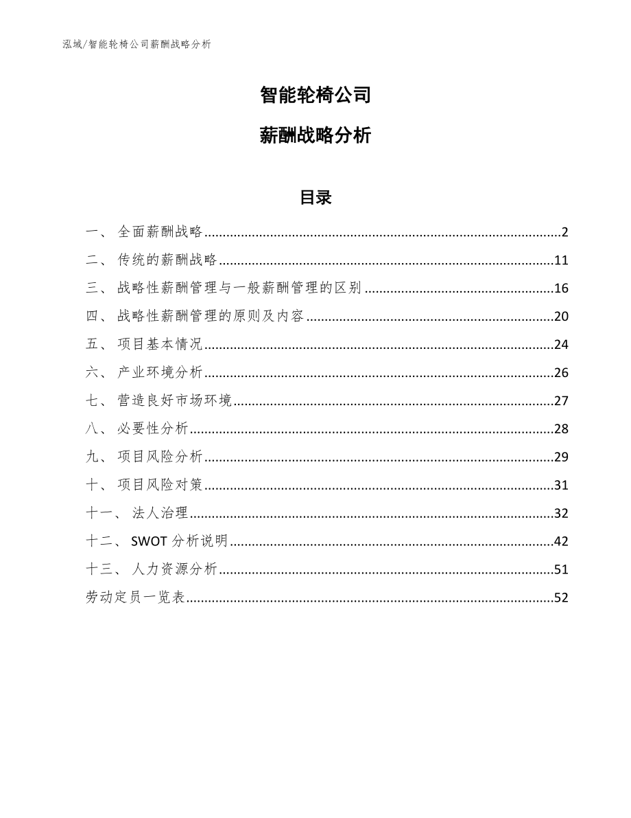 智能轮椅公司薪酬战略分析_范文_第1页