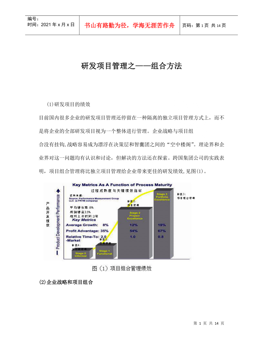 研发项目管理之——组合方法_第1页