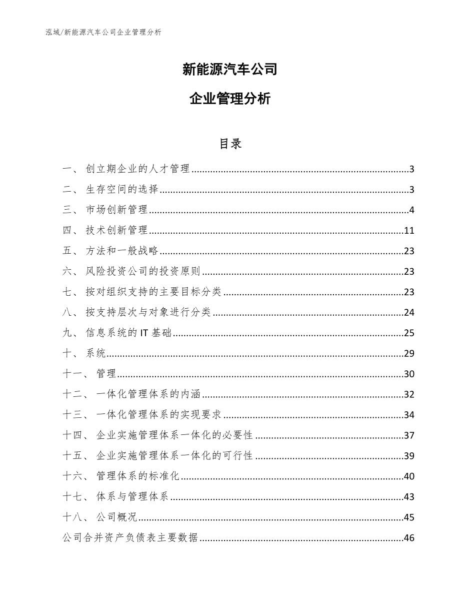 新能源汽车公司企业管理分析_第1页