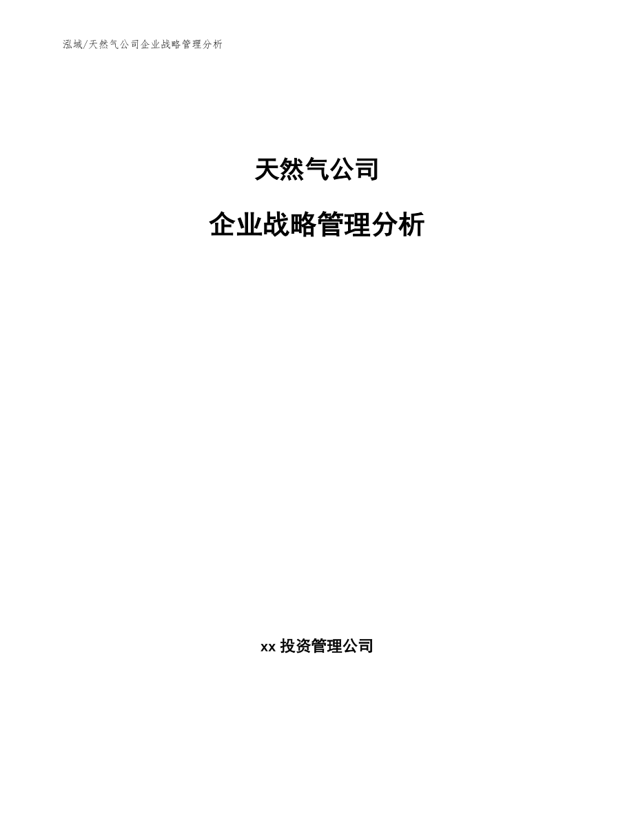 天然气公司企业战略管理分析【参考】_第1页