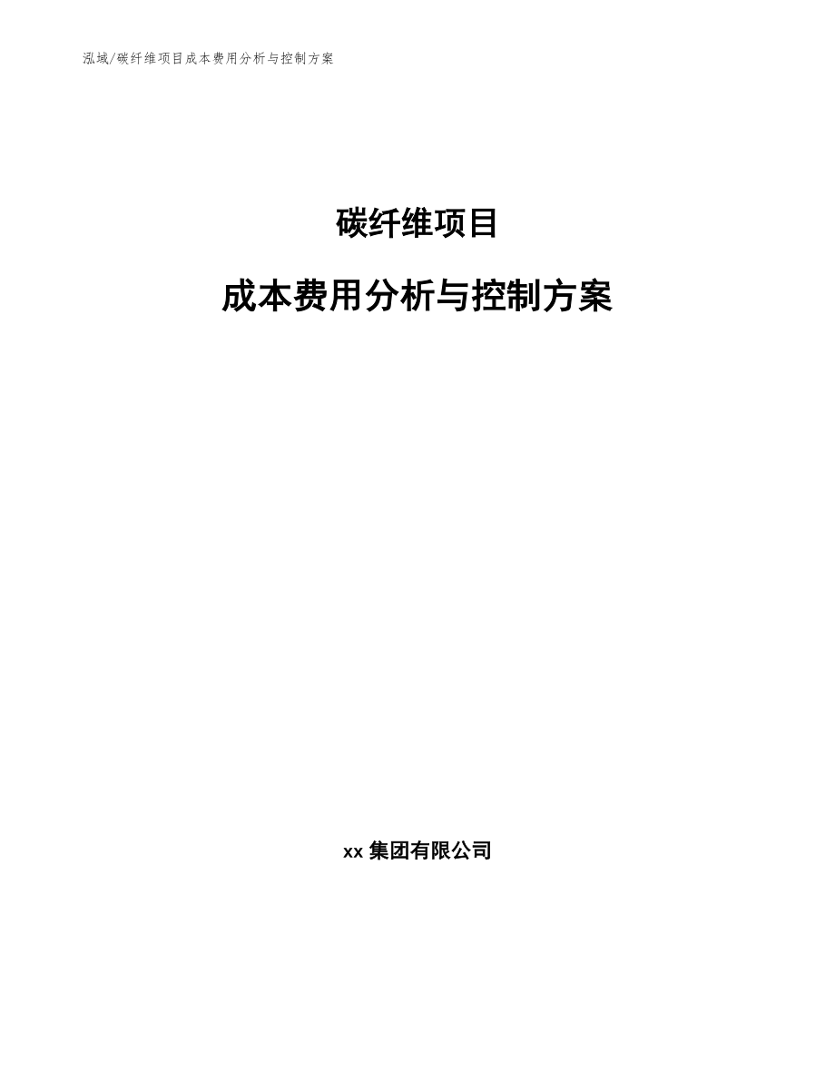 碳纤维项目成本费用分析与控制方案【参考】_第1页