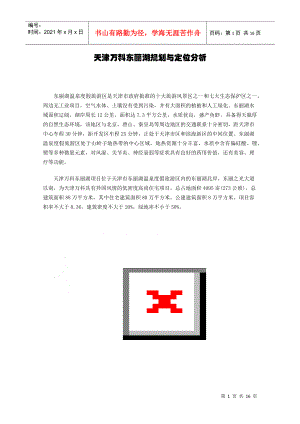 天津某地产东丽湖规划与定位分析(1)