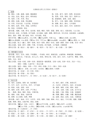 人教版小學(xué)語文四年級(jí)上冊生字組詞全冊