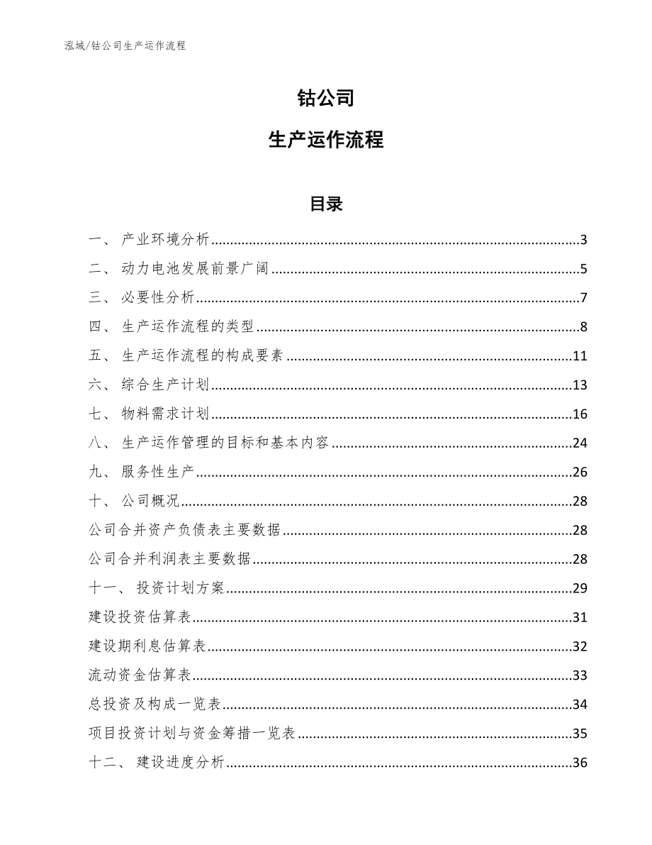 钴公司生产运作流程_第1页