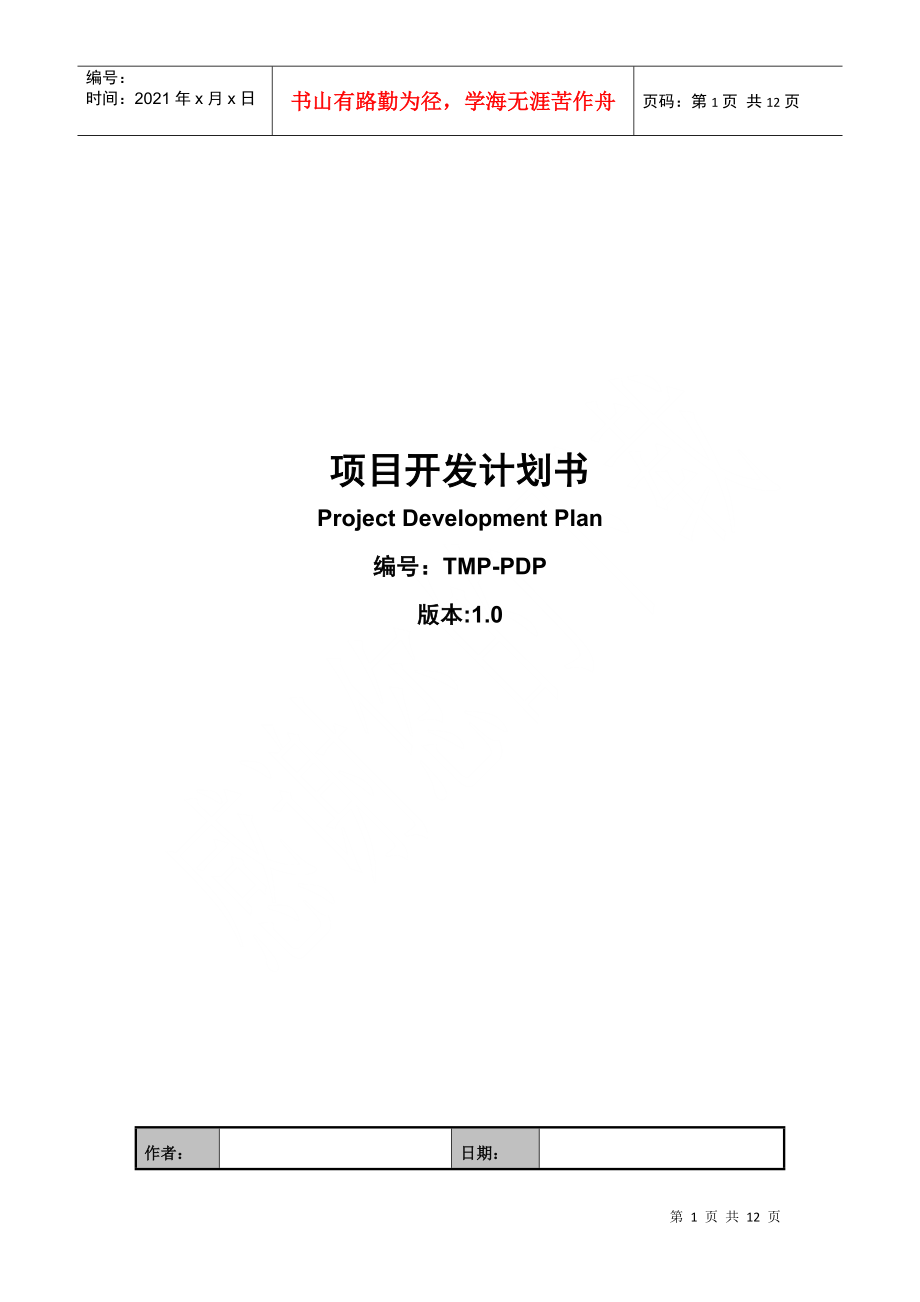 项目开发计划 TMP-PDP_第1页