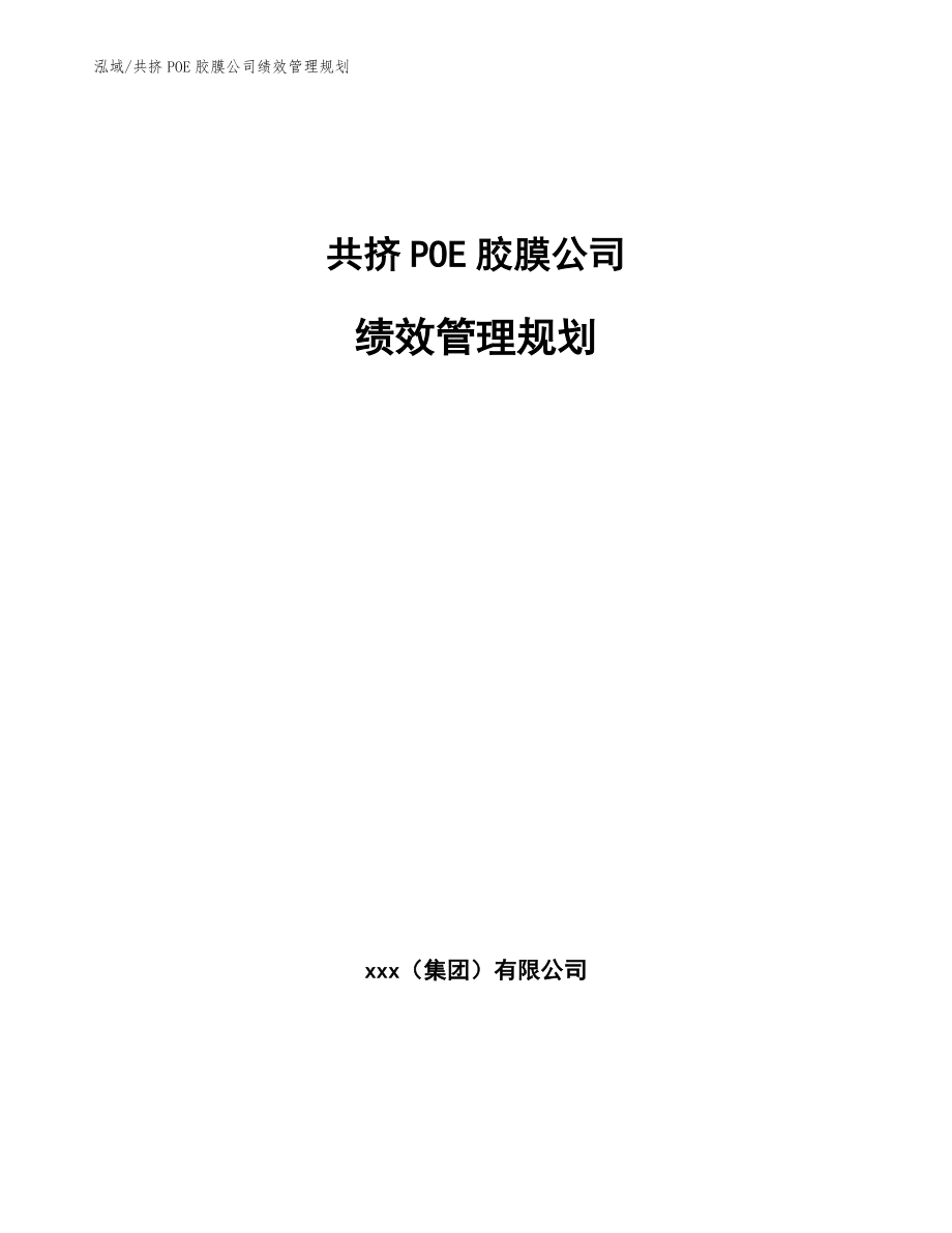 共挤POE胶膜公司绩效管理规划_范文_第1页