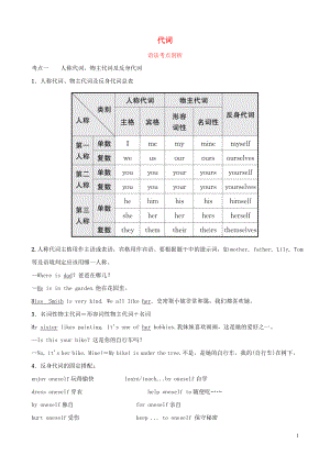 山東省濱州市2019年中考英語語法專項復習 語法五 代詞語法考點剖析