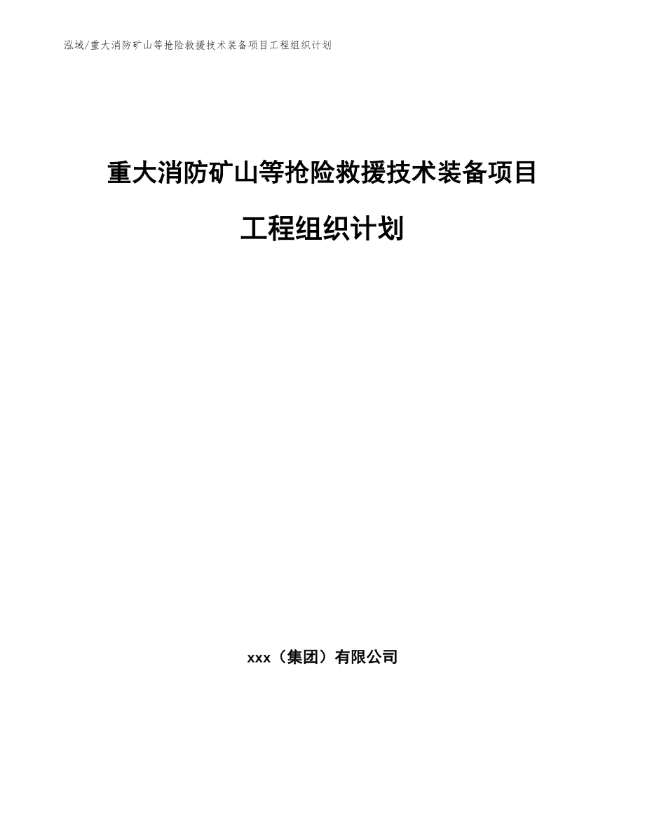 重大消防矿山等抢险救援技术装备项目工程组织计划_范文_第1页