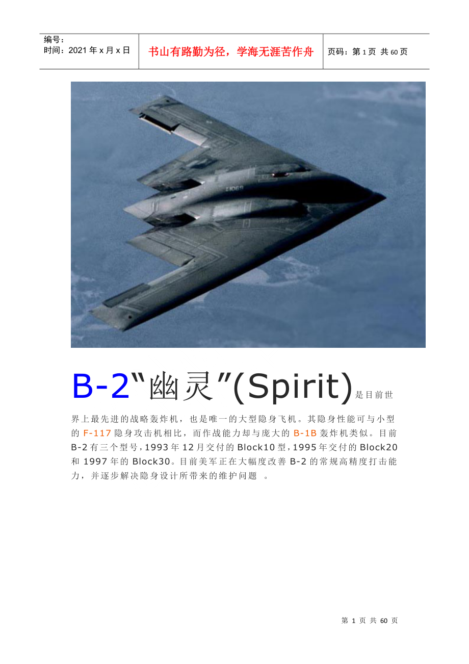 B-2“幽灵”战略轰炸机_第1页