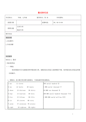 （通用版）2019中考英語(yǔ)二輪復(fù)習(xí) 數(shù)詞和代詞講義