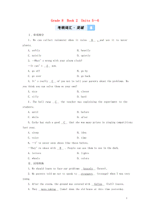 （江西專用）2019中考英語一輪復(fù)習(xí) 第一部分 教材同步復(fù)習(xí) Grade 8 Book 2 Units 5-6習(xí)題