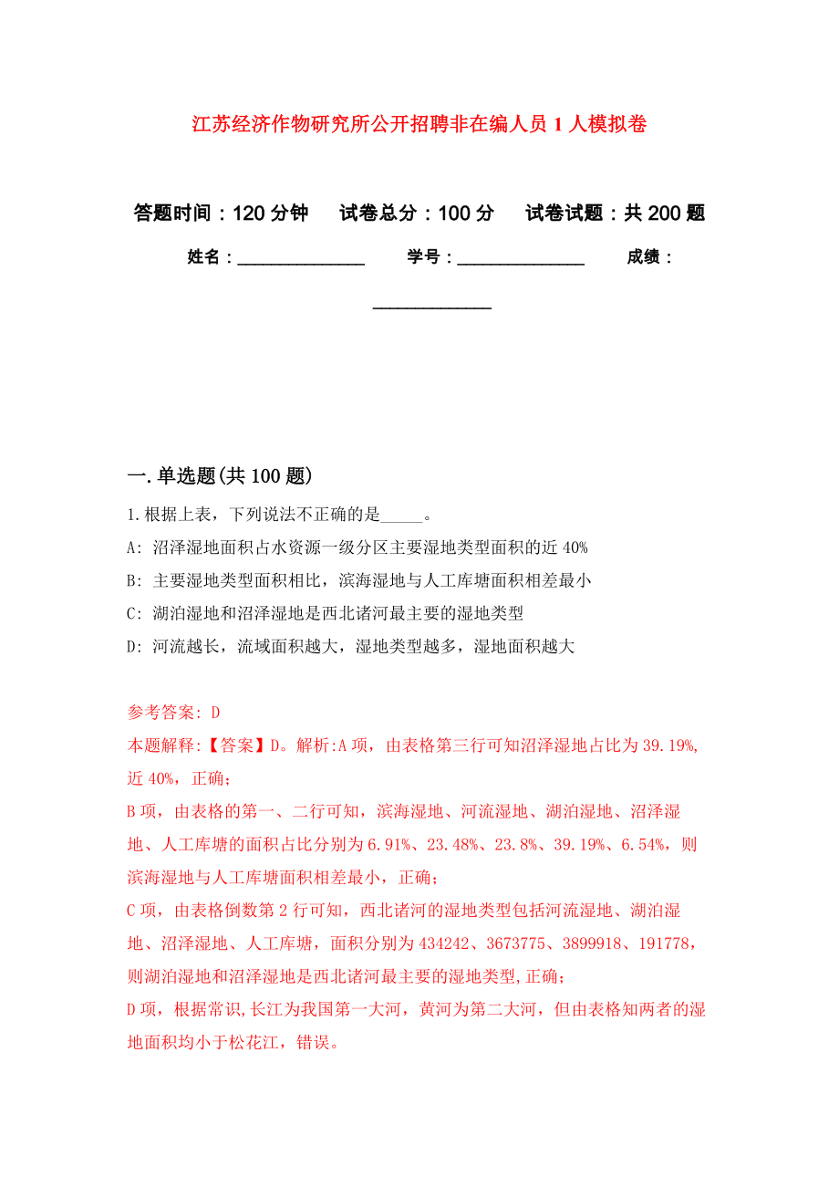 江苏经济作物研究所公开招聘非在编人员1人强化训练卷（第2次）_第1页