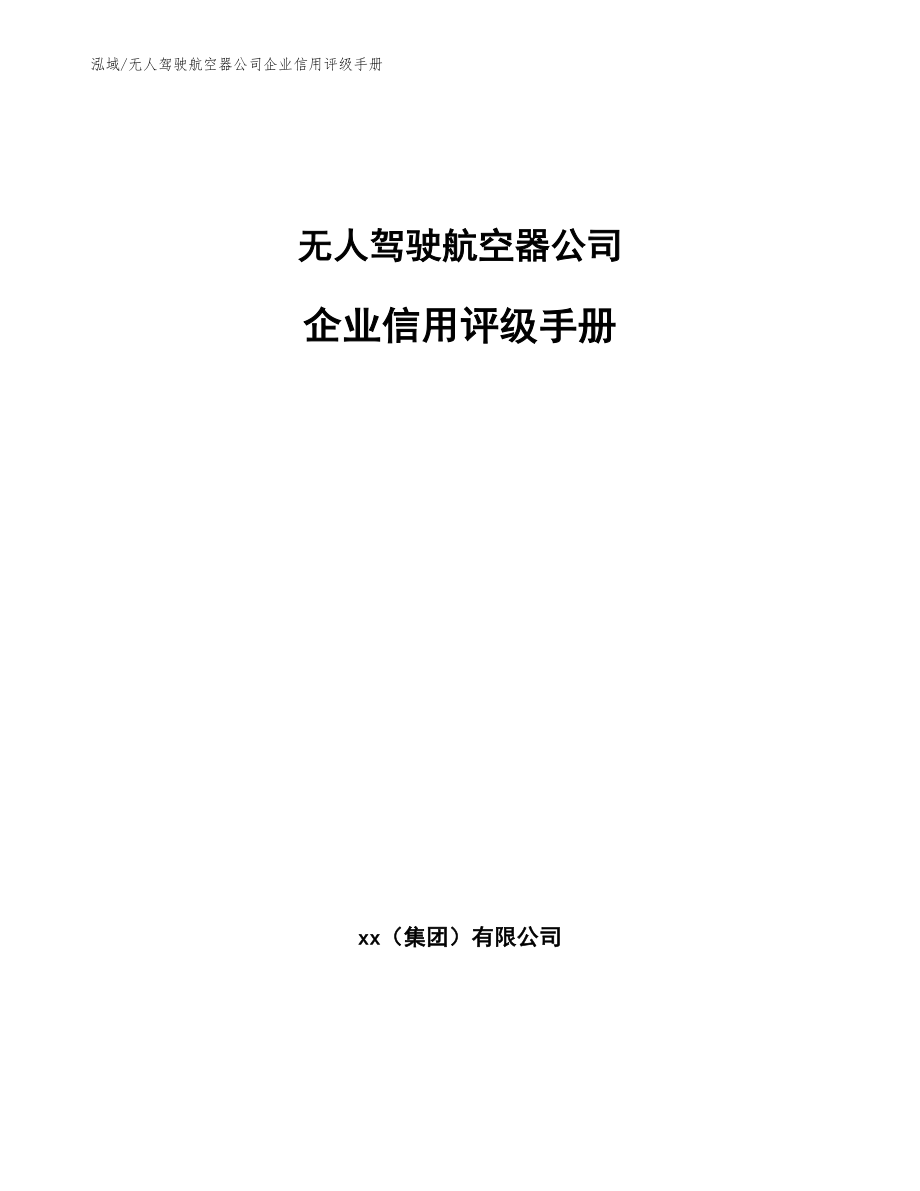 无人驾驶航空器公司企业信用评级手册【范文】_第1页