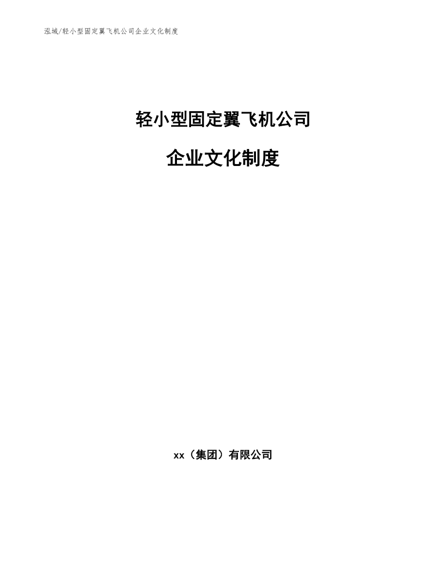 轻小型固定翼飞机公司企业文化制度（参考）_第1页