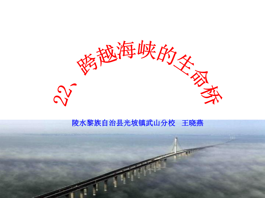 22、跨越海峡的生命桥PPT_第1页