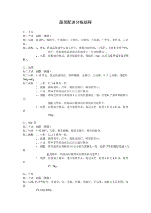 蔬菜配送分揀規(guī)程