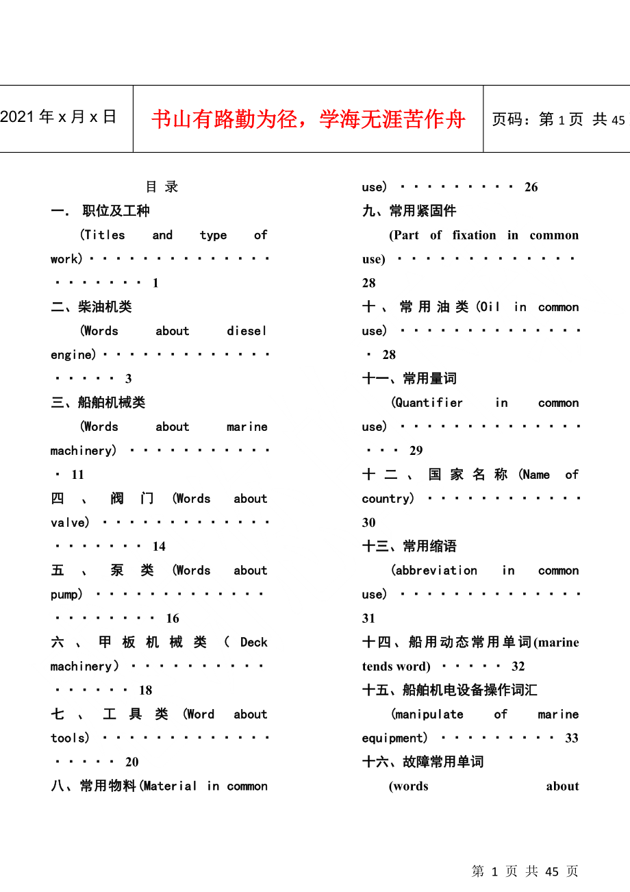 船舶英语培训教材_第1页