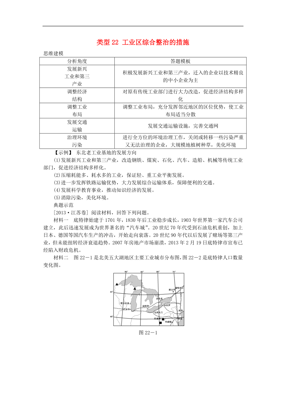 高考地理特色講練 類型22 工業(yè)區(qū)綜合整治的措施_第1頁