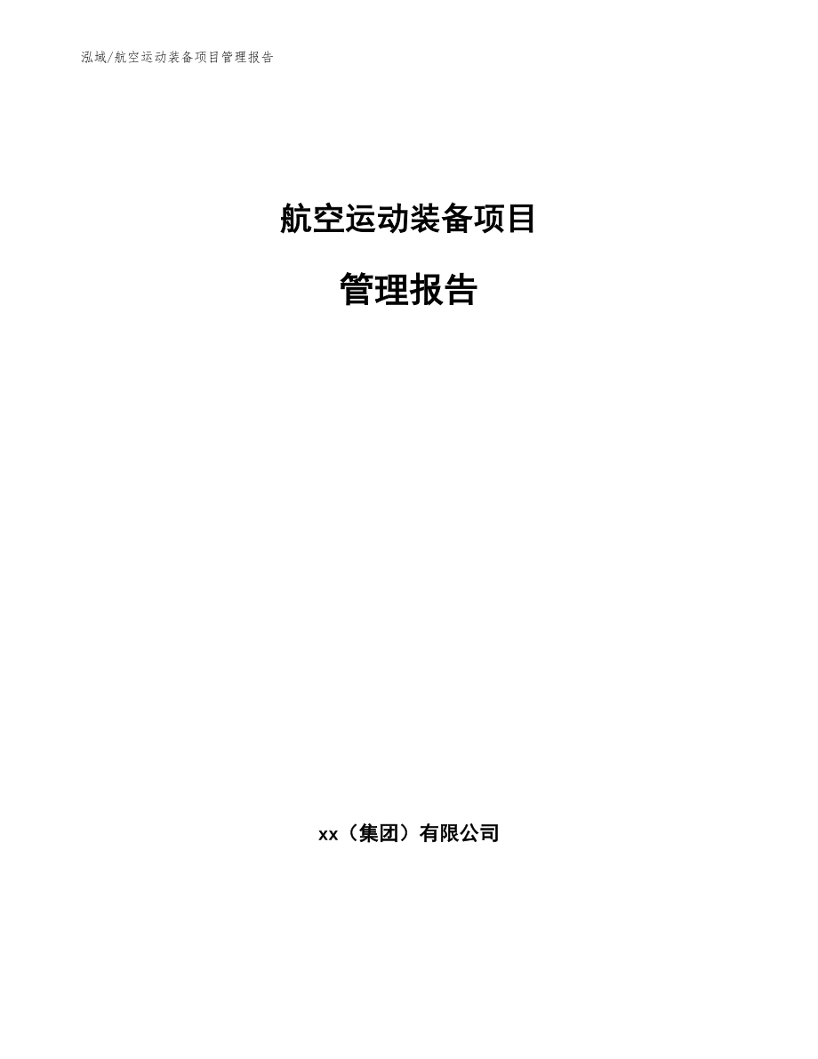 航空运动装备项目管理报告_第1页