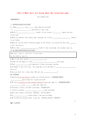 2019年春八年級英語下冊 Unit 5 What were you doing when the rainstorm came（第3課時）Section B（1a-1d）知能演練提升 （新版）人教新目標版