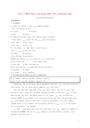 2019年春八年級英語下冊 Unit 5 What were you doing when the rainstorm came（第5課時）Section B（3a-Self Check）知能演練提升 （新版）人教新目標版