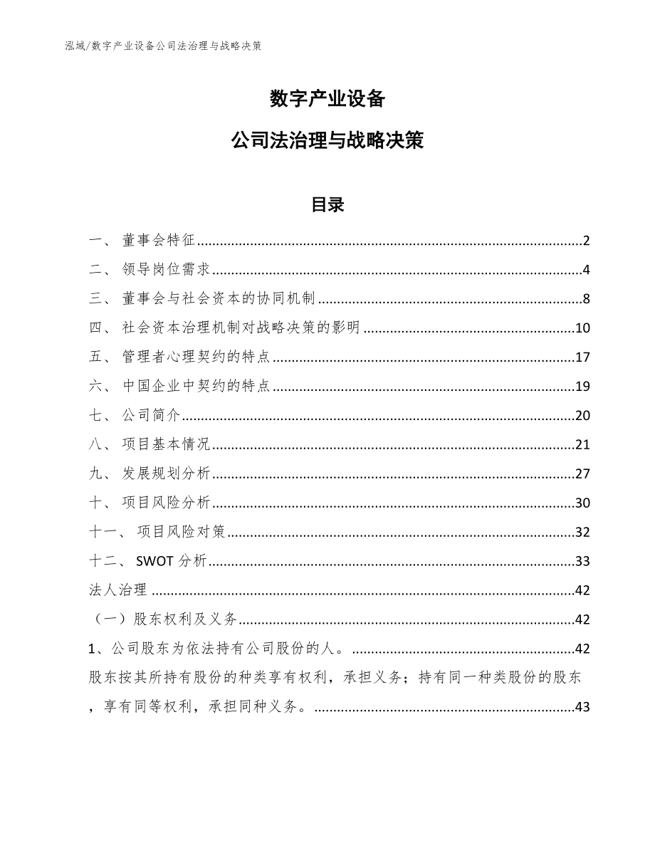 数字产业设备公司法治理与战略决策_第1页