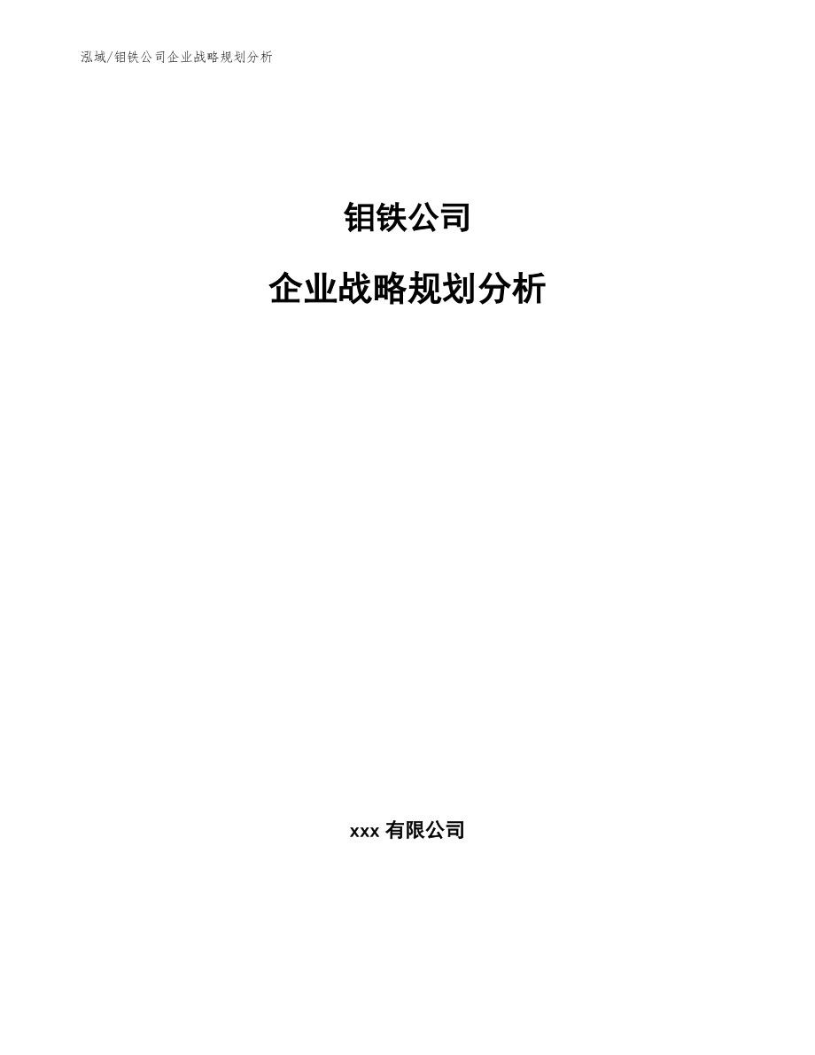 钼铁公司企业战略规划分析_第1页