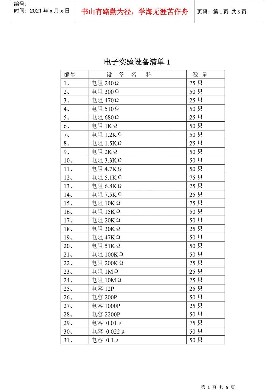 电子实验设备清单1_第1页