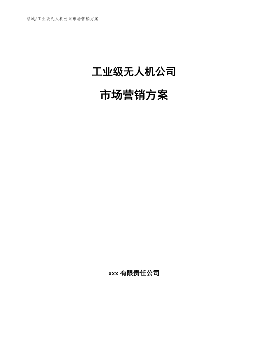 工业级无人机公司市场营销方案【范文】_第1页