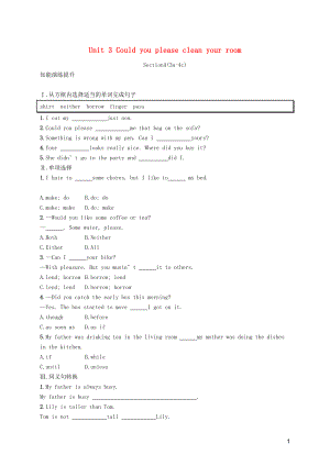 2019年春八年級(jí)英語下冊(cè) Unit 3 Could you please clean your room（第2課時(shí)）Section A（3a-4c）知能演練提升 （新版）人教新目標(biāo)版