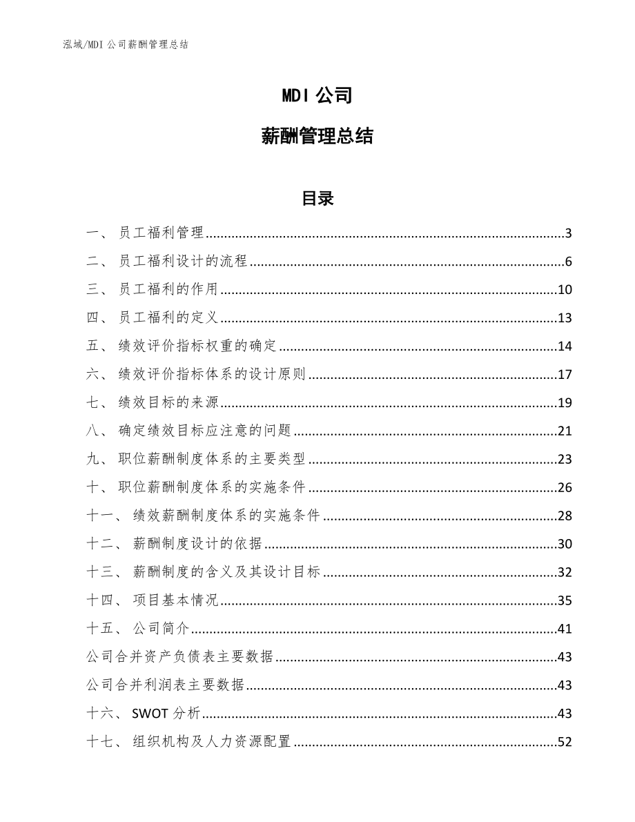 MDI公司薪酬管理总结_参考_第1页