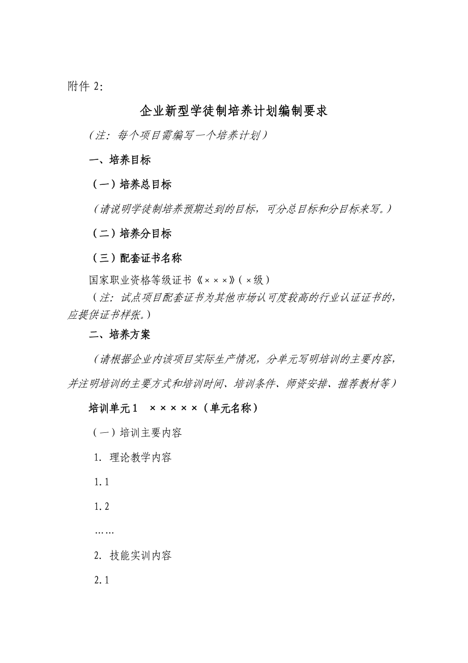 企业新型学徒制培养计划编制要求_第1页