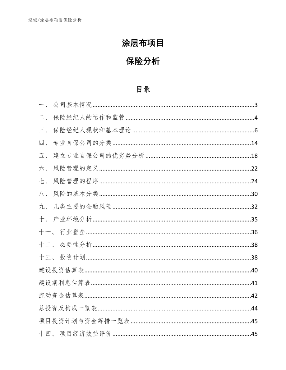 涂层布项目保险分析【范文】_第1页