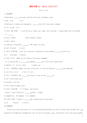 （湖南專版）2019中考英語總復(fù)習(xí) 第一篇 教材過關(guān)篇 課時(shí)訓(xùn)練12 Units 5-6（八下）習(xí)題