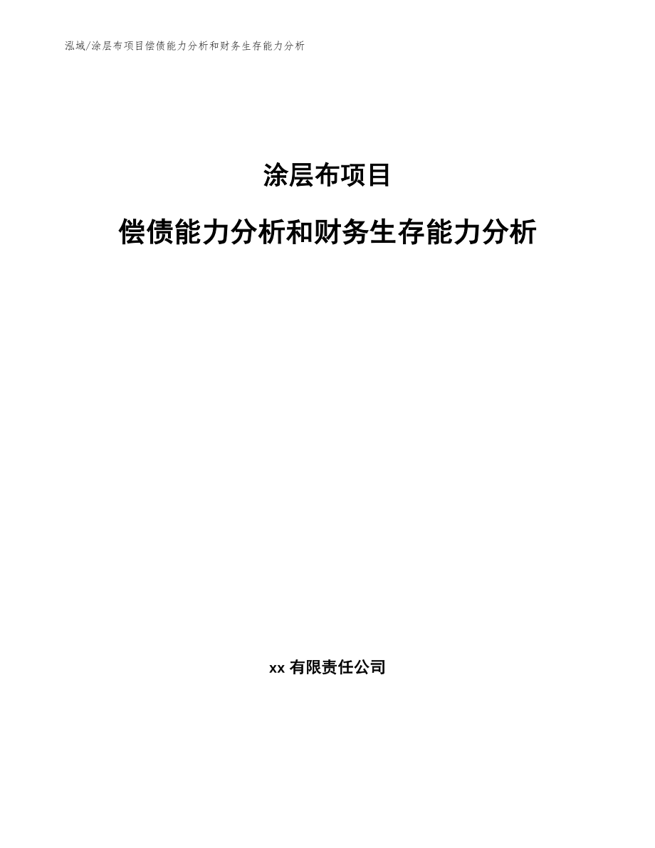 涂层布项目偿债能力分析和财务生存能力分析（范文）_第1页